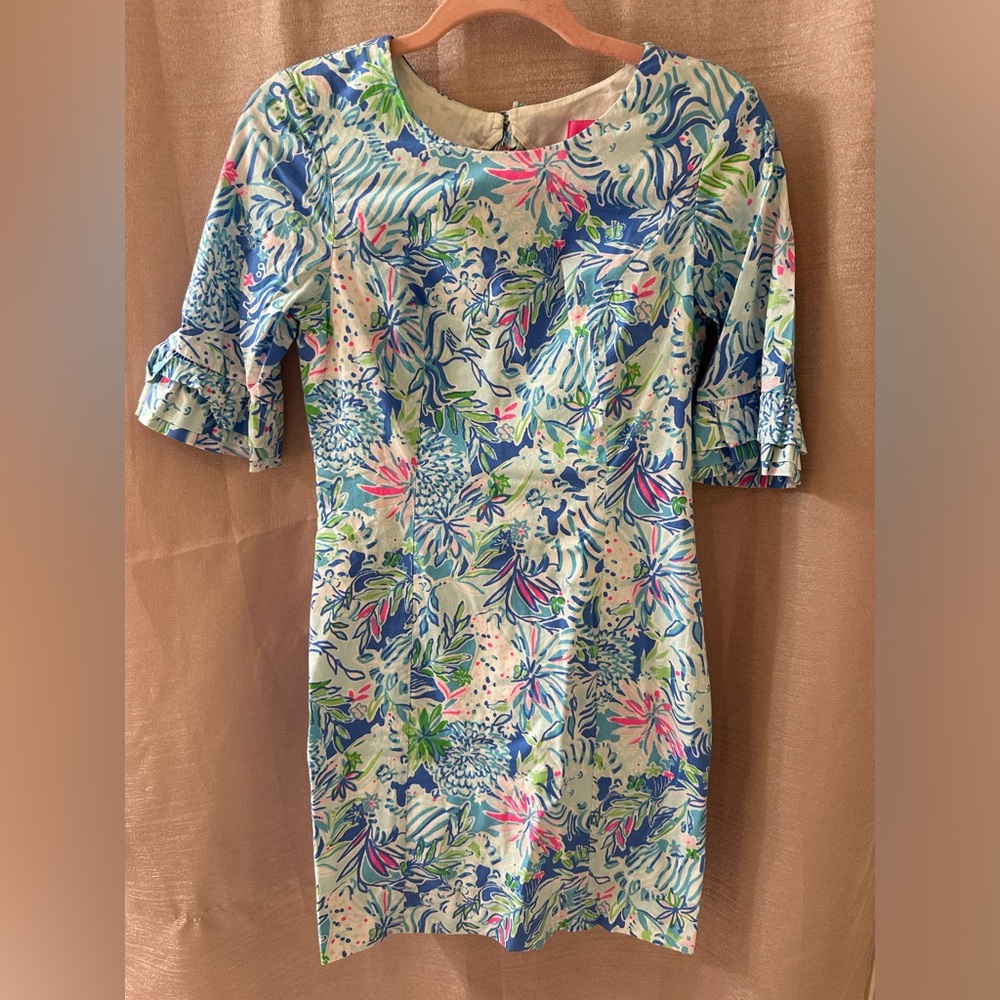 Lilly Pulitzer Tropical Print Keyhole Dress - Size 0